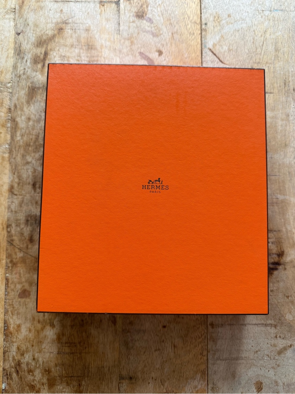 Hermès - Orange Signature Gift Box & Shopping Bag with Black Logo (set)